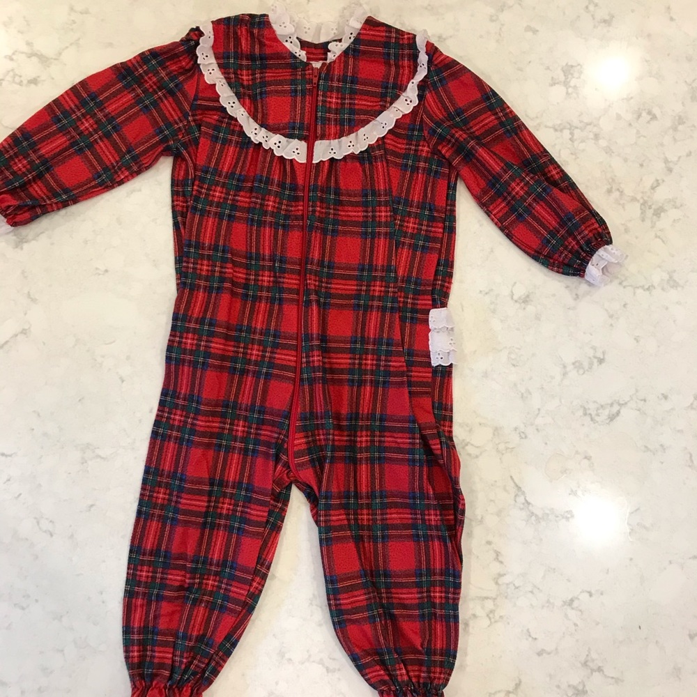 Red Plaid One Piece- Size 24 Mo